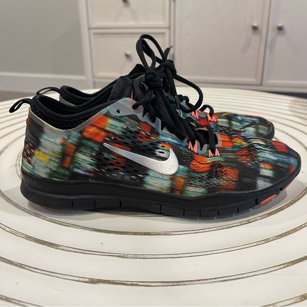 Nike Kids Colorful Sneakers with Black and Silver Accents